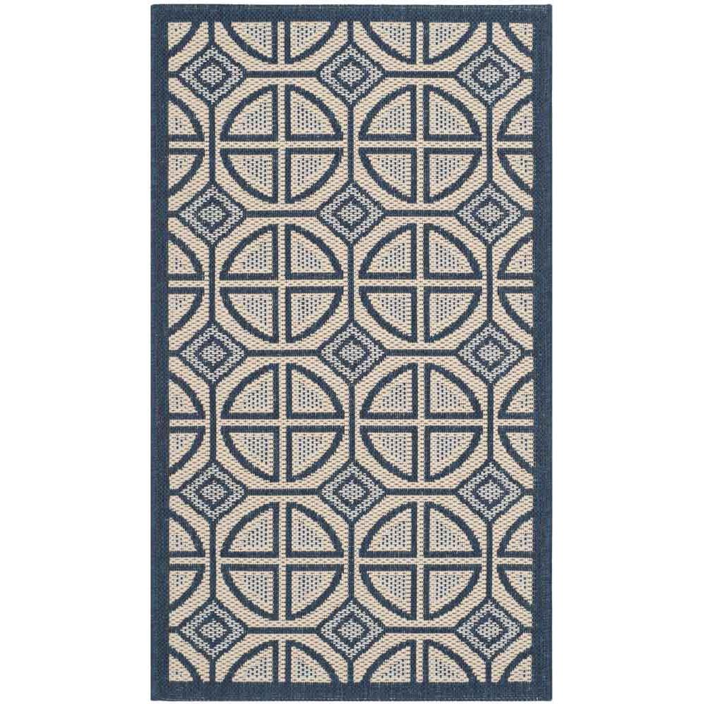 COURTYARD, BEIGE / NAVY, 2'-7" X 5', Area Rug, CY7017-258-3. Picture 1