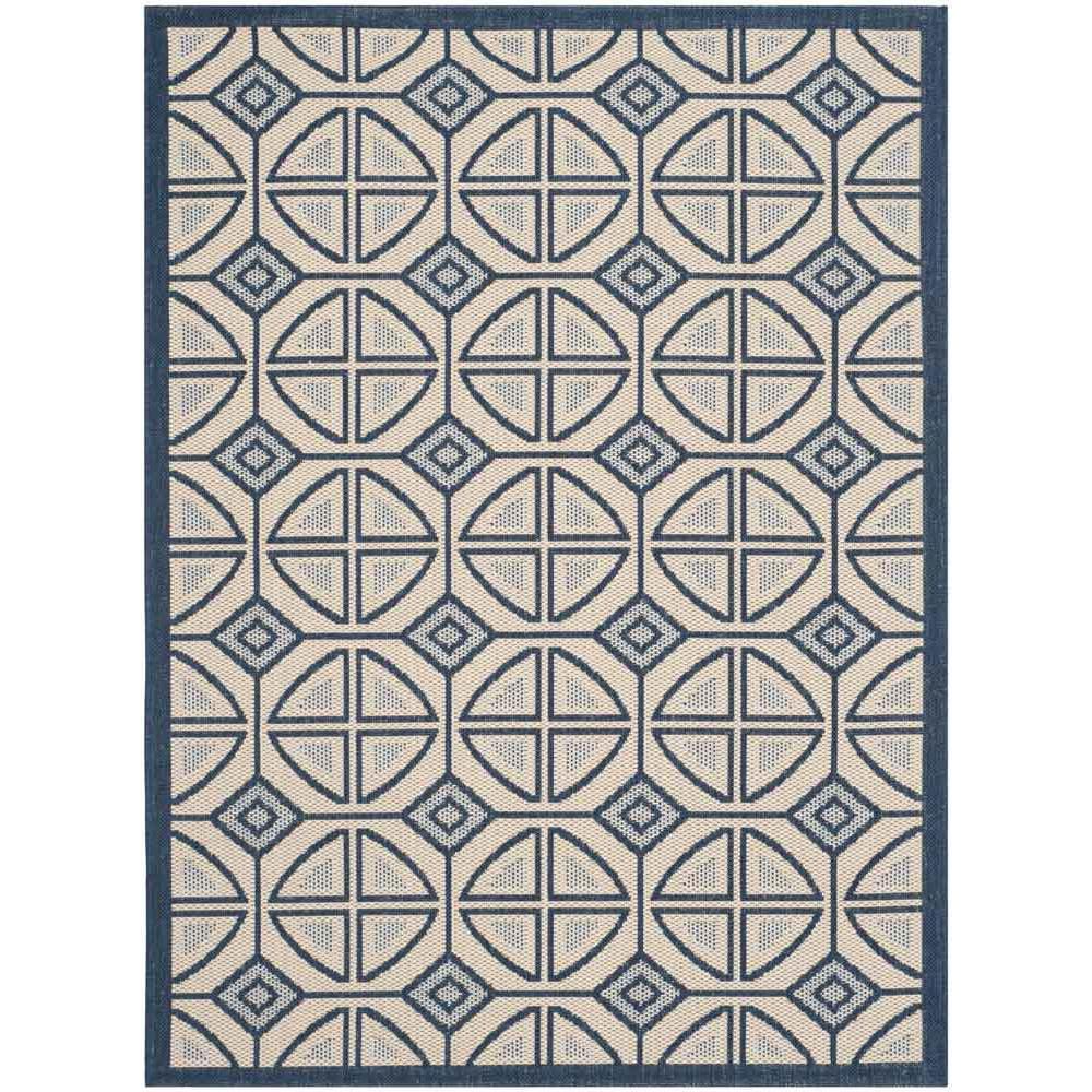 COURTYARD, BEIGE / NAVY, 5'-3" X 7'-7", Area Rug, CY7017-258-5. Picture 1
