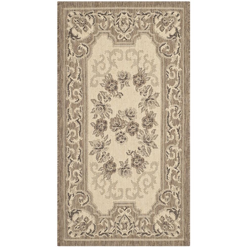 COURTYARD, CREME / BROWN, 2'-7" X 5', Area Rug. Picture 1