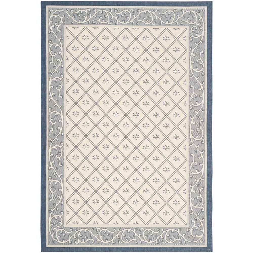 COURTYARD, BEIGE / NAVY, 6'-7" X 9'-6", Area Rug, CY7427-258A22-6. Picture 1