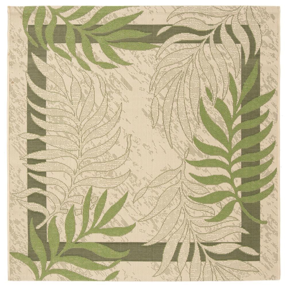 COURTYARD, CREAM / GREEN, 6'-7" X 6'-7" Square, Area Rug, CY7836-14A5-7SQ. Picture 1