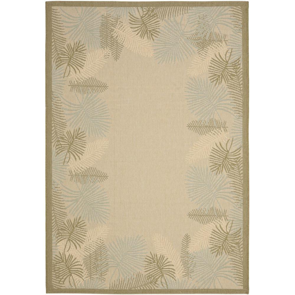 COURTYARD, CREAM / GREEN, 5'-3" X 7'-7", Area Rug, CY7945-14A18-5. Picture 1