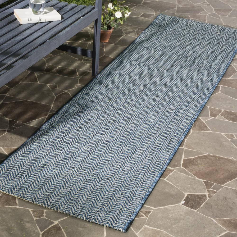 COURTYARD, NAVY / GREY, 2'-3" X 12', Area Rug, CY8022-36821-212. Picture 1