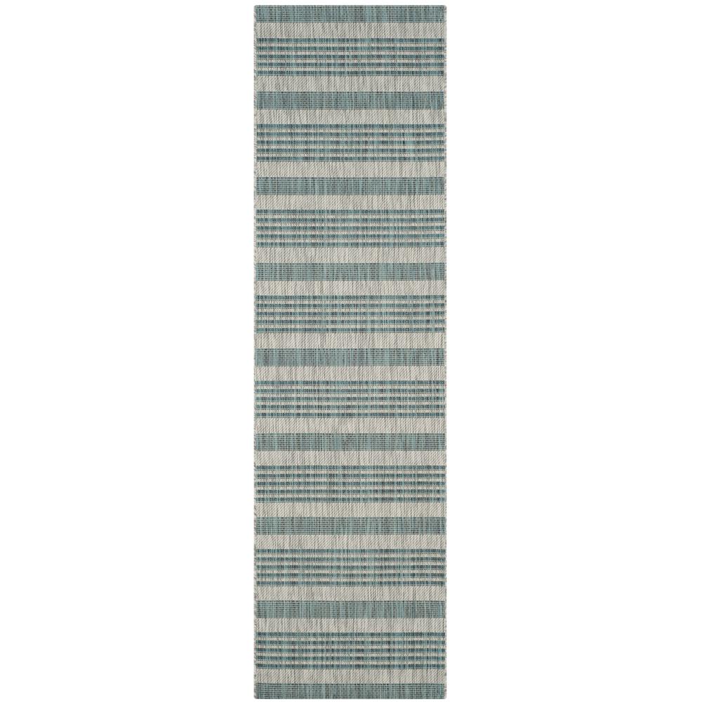 COURTYARD, GREY / BLUE, 2'-3" X 8', Area Rug, CY8062-37212-28. Picture 1