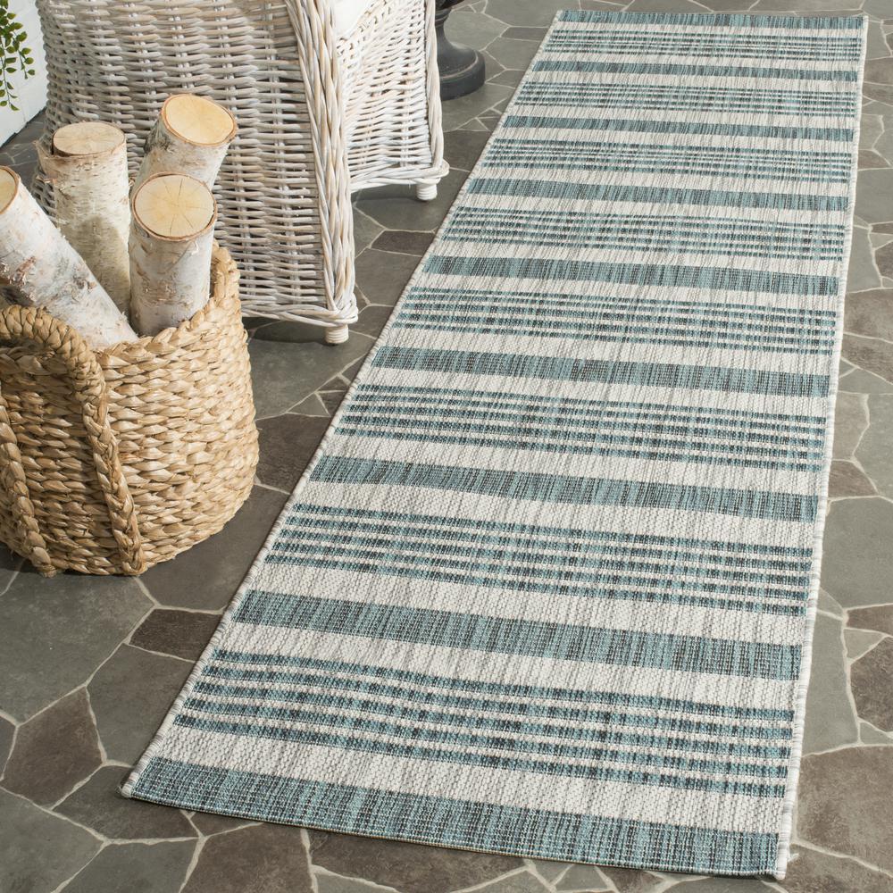 COURTYARD, GREY / BLUE, 2'-3" X 8', Area Rug, CY8062-37212-28. Picture 3