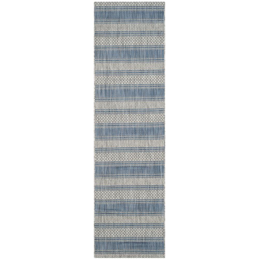 COURTYARD, GREY / NAVY, 2'-3" X 8', Area Rug, CY8464-36812-28. Picture 2
