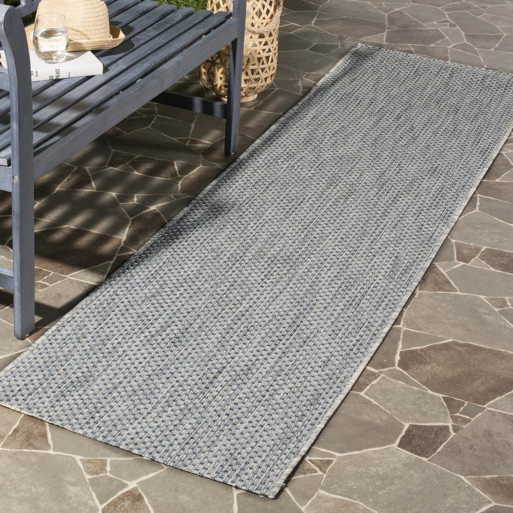 COURTYARD, GREY / NAVY, 2'-3" X 12', Area Rug, CY8521-36812-212. Picture 1