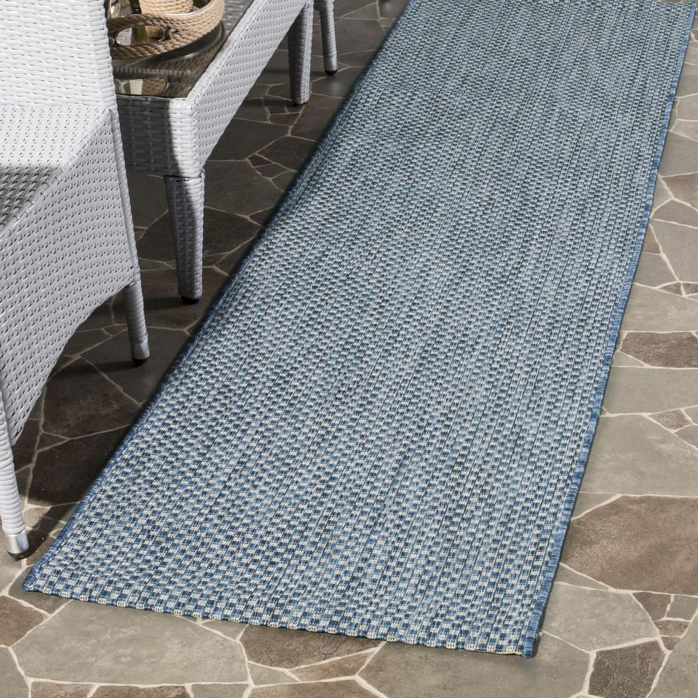 COURTYARD, NAVY / GREY, 2'-3" X 12', Area Rug, CY8521-36821-212. Picture 1