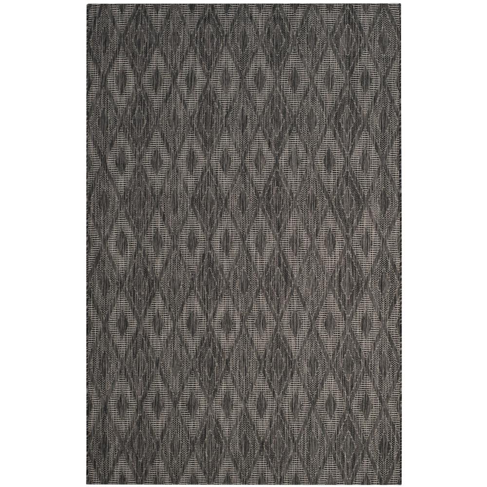 COURTYARD, BLACK / BLACK, 5'-3" X 7'-7", Area Rug. Picture 1