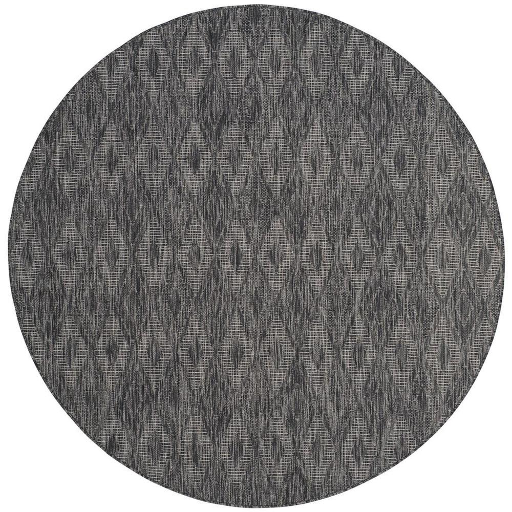 COURTYARD, BLACK / BLACK, 6'-7" X 6'-7" Round, Area Rug. Picture 1