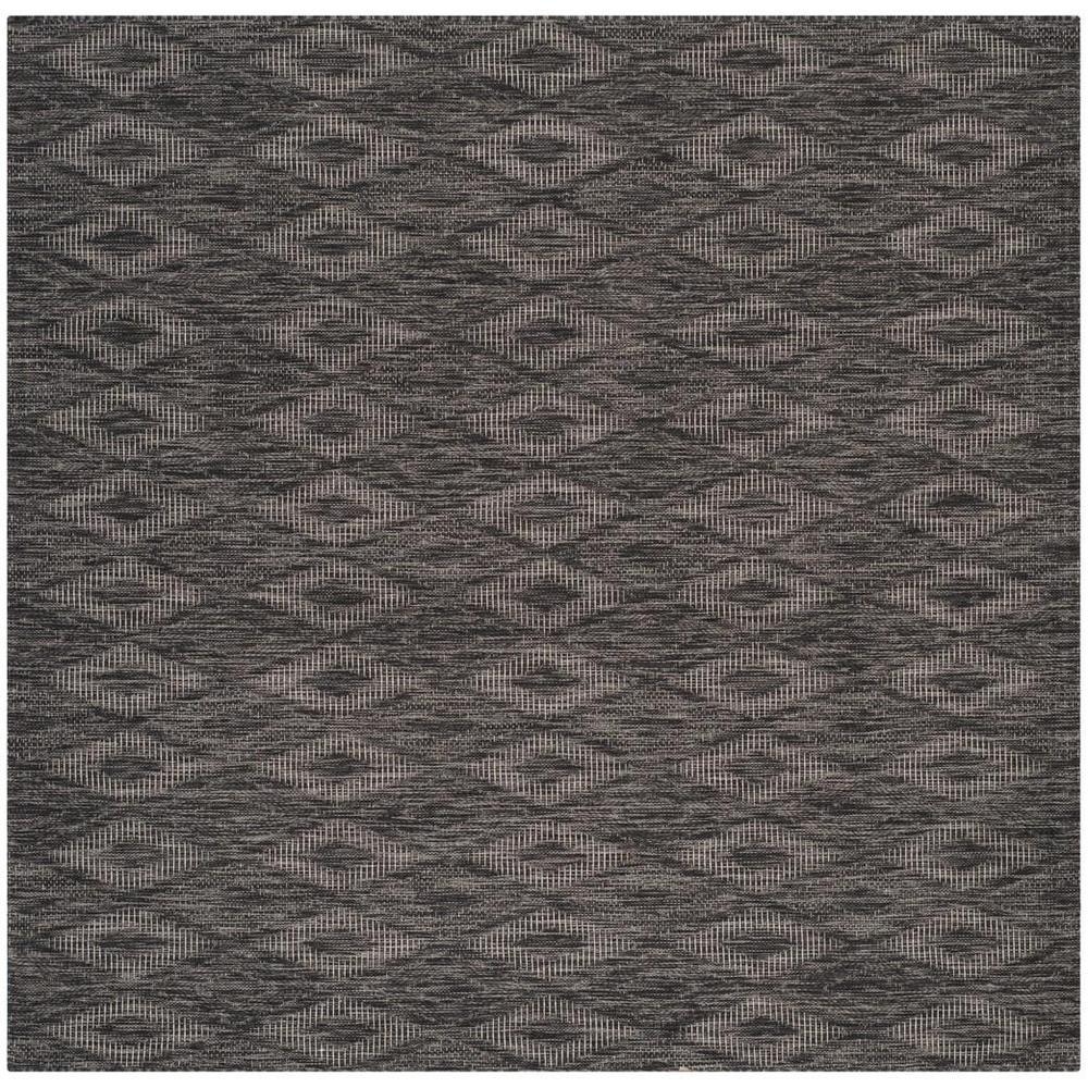 COURTYARD, BLACK / BLACK, 6'-7" X 6'-7" Square, Area Rug. Picture 1