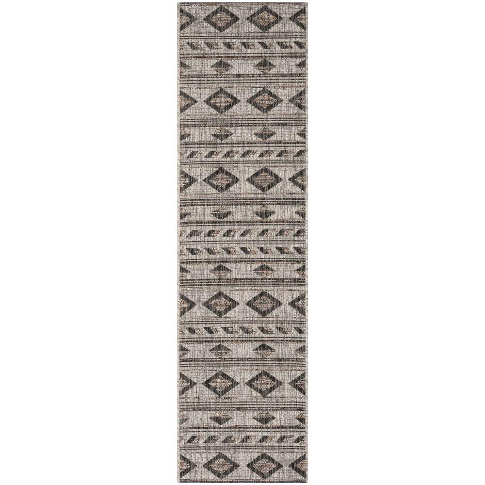 COURTYARD, GREY / BLACK, 2'-3" X 12', Area Rug, CY8529-37612-212. Picture 1