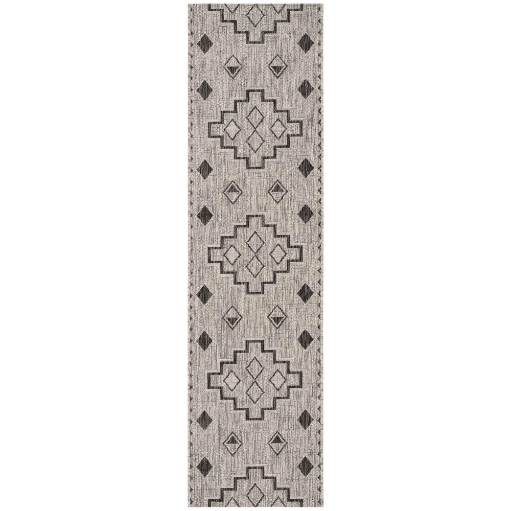 COURTYARD, GREY / BLACK, 2'-3" X 12', Area Rug, CY8533-37612-212. Picture 1