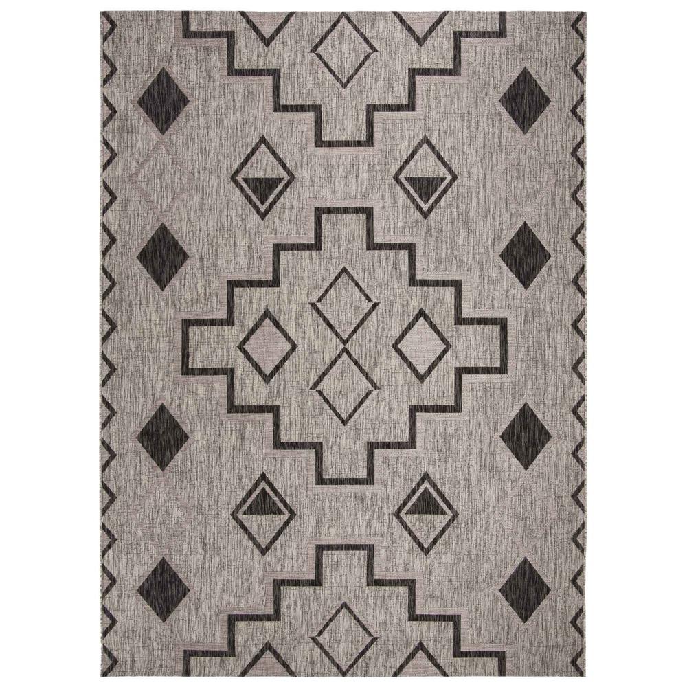 COURTYARD, GREY / BLACK, 9' X 12', Area Rug, CY8533-37612-9. Picture 1