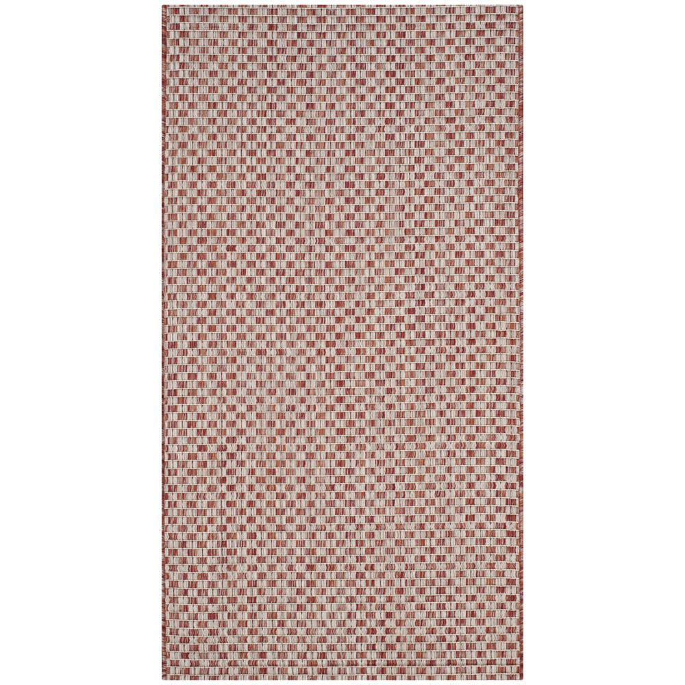 COURTYARD, RUST / LIGHT GREY, 2'-7" X 5', Area Rug. Picture 1