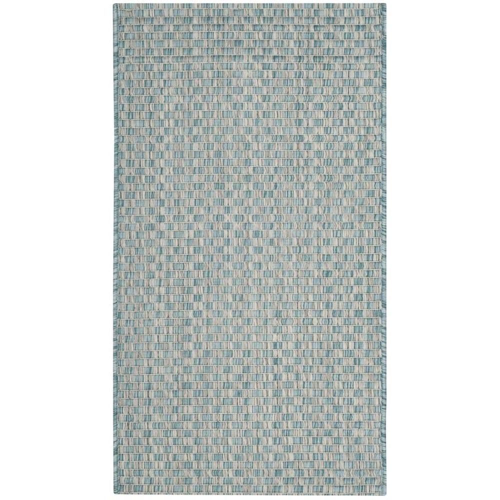 COURTYARD, LIGHT BLUE / LIGHT GREY, 2'-7" X 5', Area Rug. Picture 1