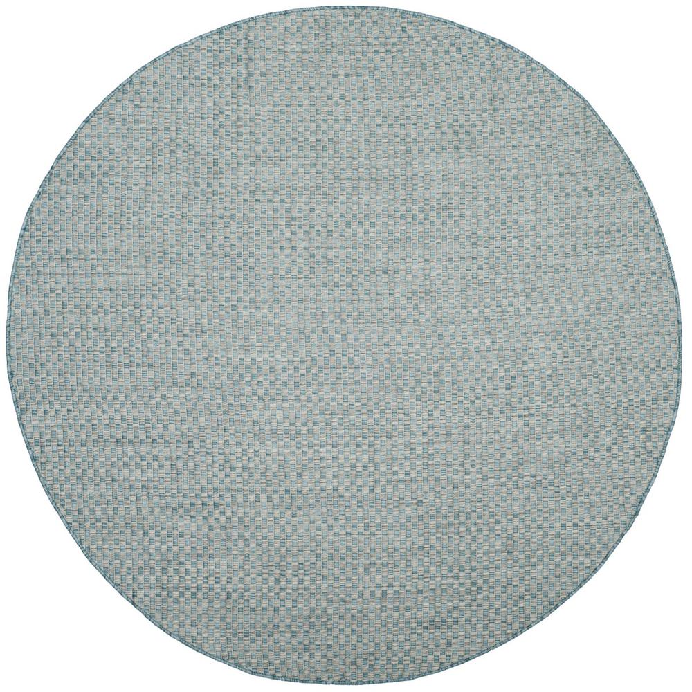 COURTYARD, LIGHT BLUE / LIGHT GREY, 6'-7" X 6'-7" Round, Area Rug. The main picture.