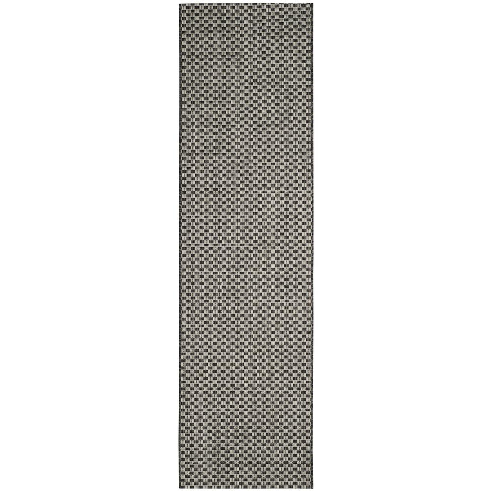COURTYARD, BLACK / LIGHT GREY, 2'-3" X 12', Area Rug. Picture 1