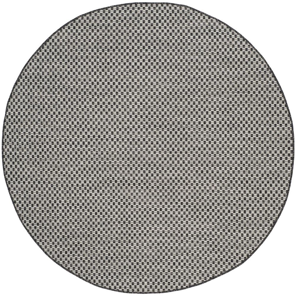 COURTYARD, BLACK / LIGHT GREY, 6'-7" X 6'-7" Round, Area Rug. Picture 1
