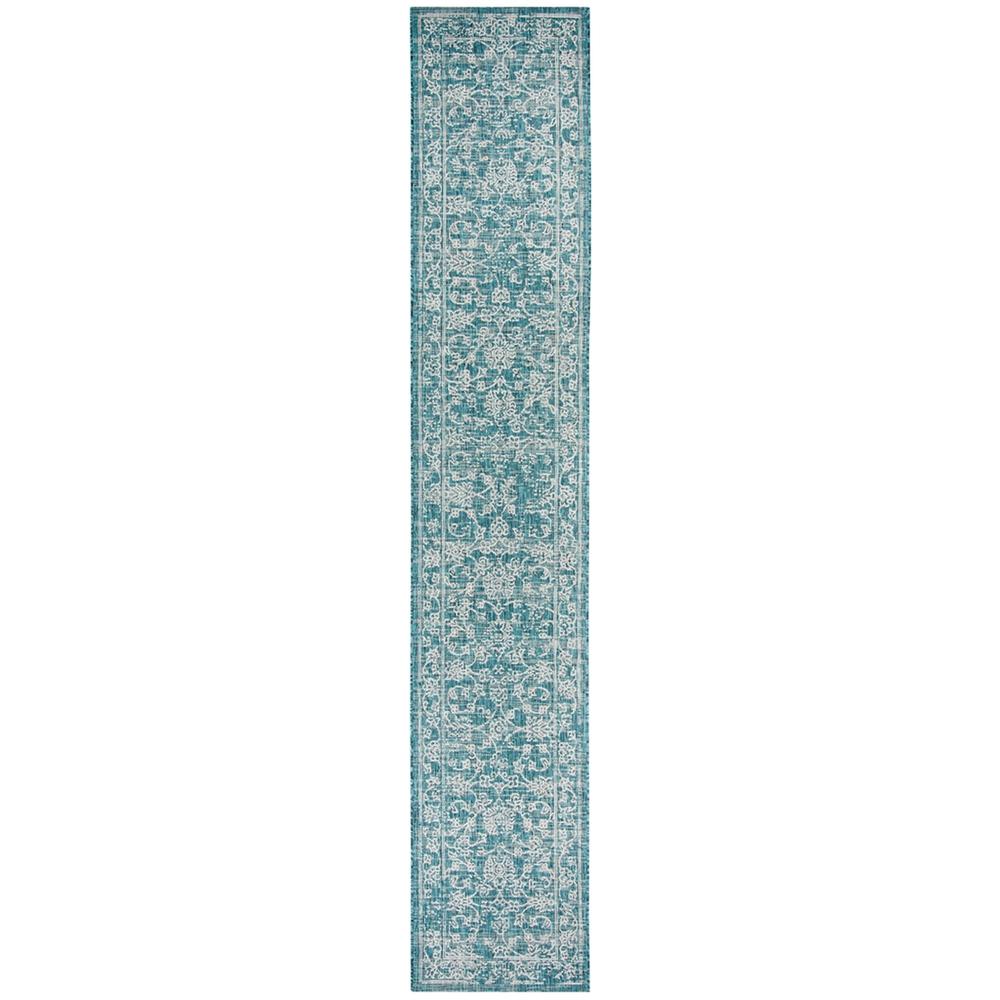 COURTYARD, TURQUOISE, 2'-3" X 12', Area Rug. Picture 1