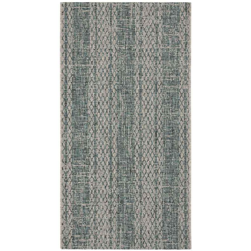 COURTYARD, LIGHT GREY / TEAL, 2'-7" X 5', Area Rug, CY8736-37212-3. Picture 1