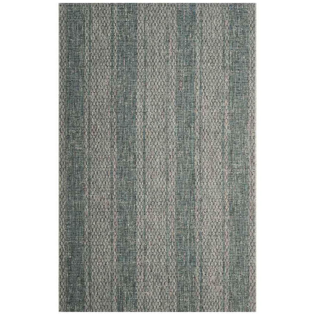 COURTYARD, LIGHT GREY / TEAL, 5'-3" X 7'-7", Area Rug, CY8736-37212-5. Picture 1