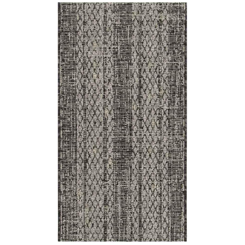 COURTYARD, LIGHT GREY / BLACK, 2'-7" X 5', Area Rug, CY8736-37612-3. Picture 1