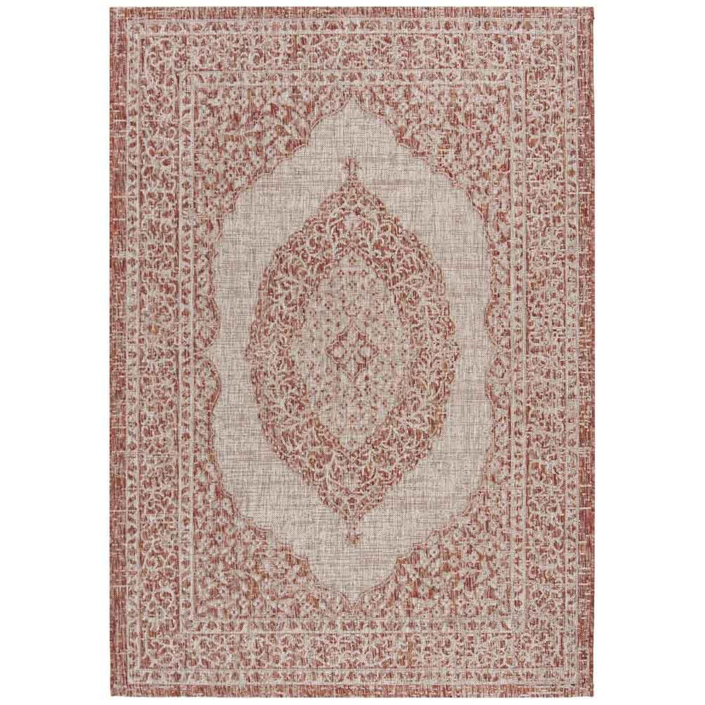 COURTYARD, LIGHT BEIGE / TERRACOTTA, 5'-3" X 7'-7", Area Rug, CY8751-36512-5. Picture 1
