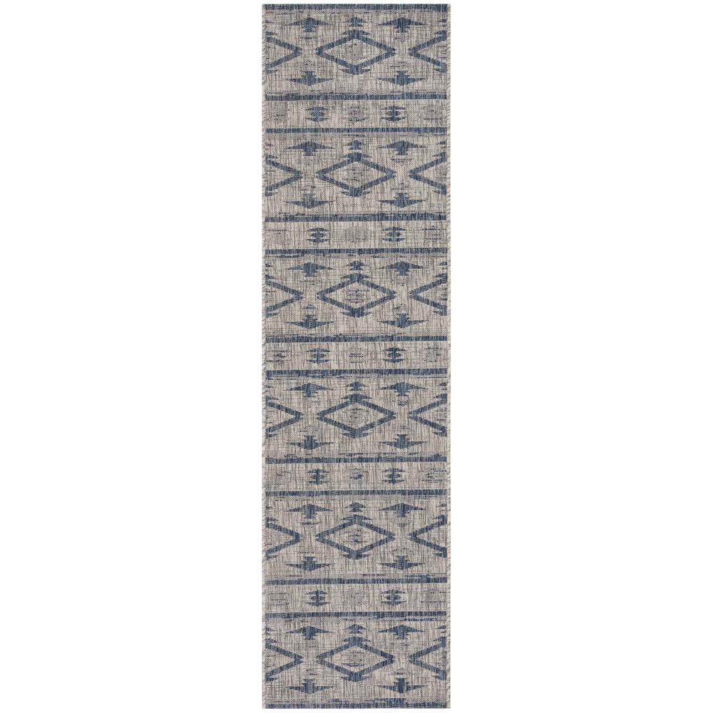 COURTYARD, GREY / NAVY, 2'-3" X 12', Area Rug, CY8863-36812-212. Picture 1