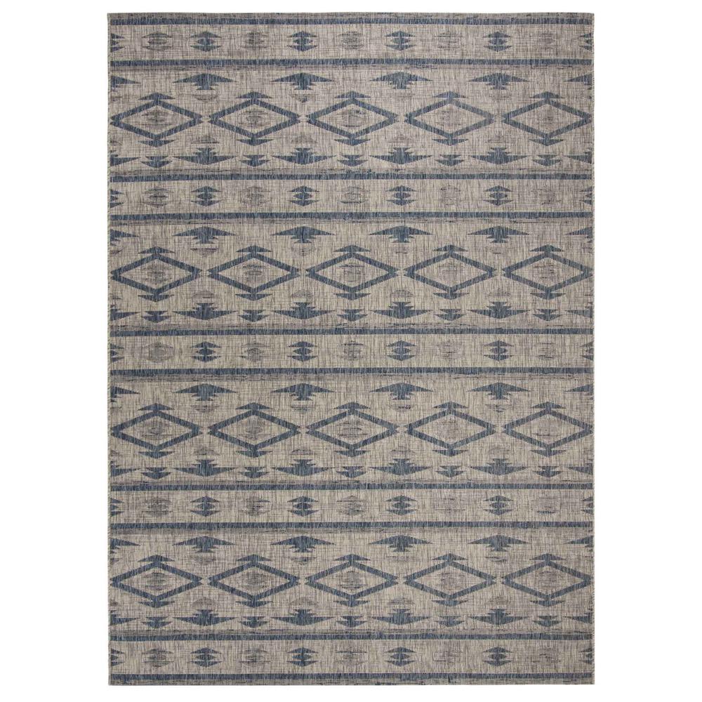 COURTYARD, GREY / NAVY, 9' X 12', Area Rug, CY8863-36812-9. Picture 1