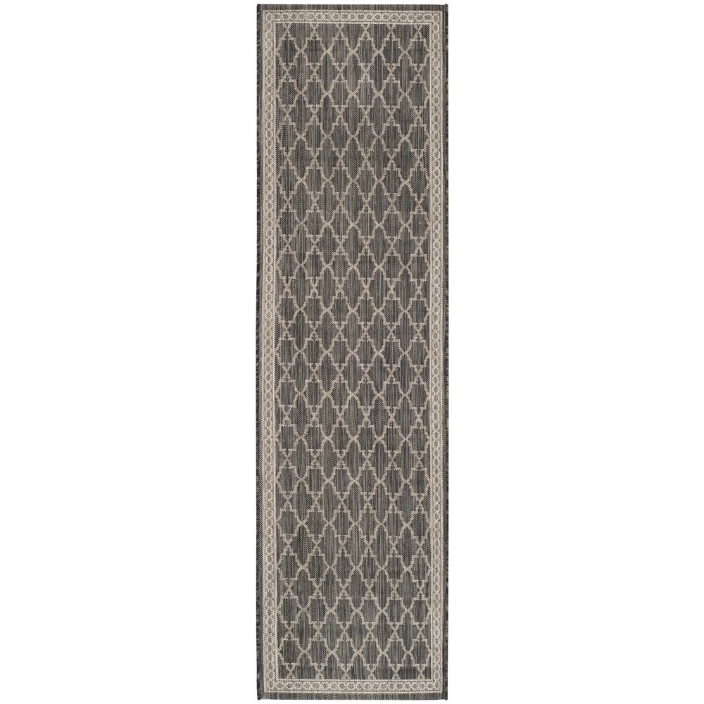 COURTYARD, BLACK / BEIGE, 2'-3" X 8', Area Rug, CY8871-36621-28. Picture 1