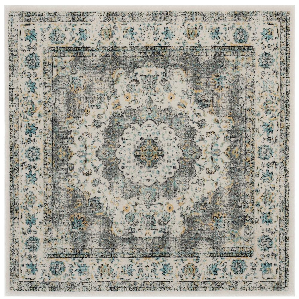 EVOKE, GREY / GOLD, 6'-7" X 6'-7" Square, Area Rug, EVK220B-7SQ. The main picture.
