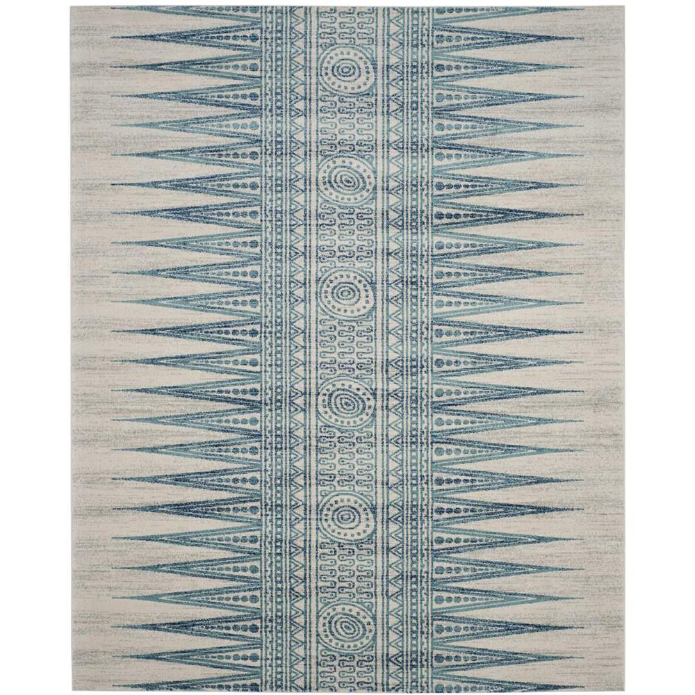 EVOKE, IVORY / TURQUOISE, 9' X 12', Area Rug. Picture 1