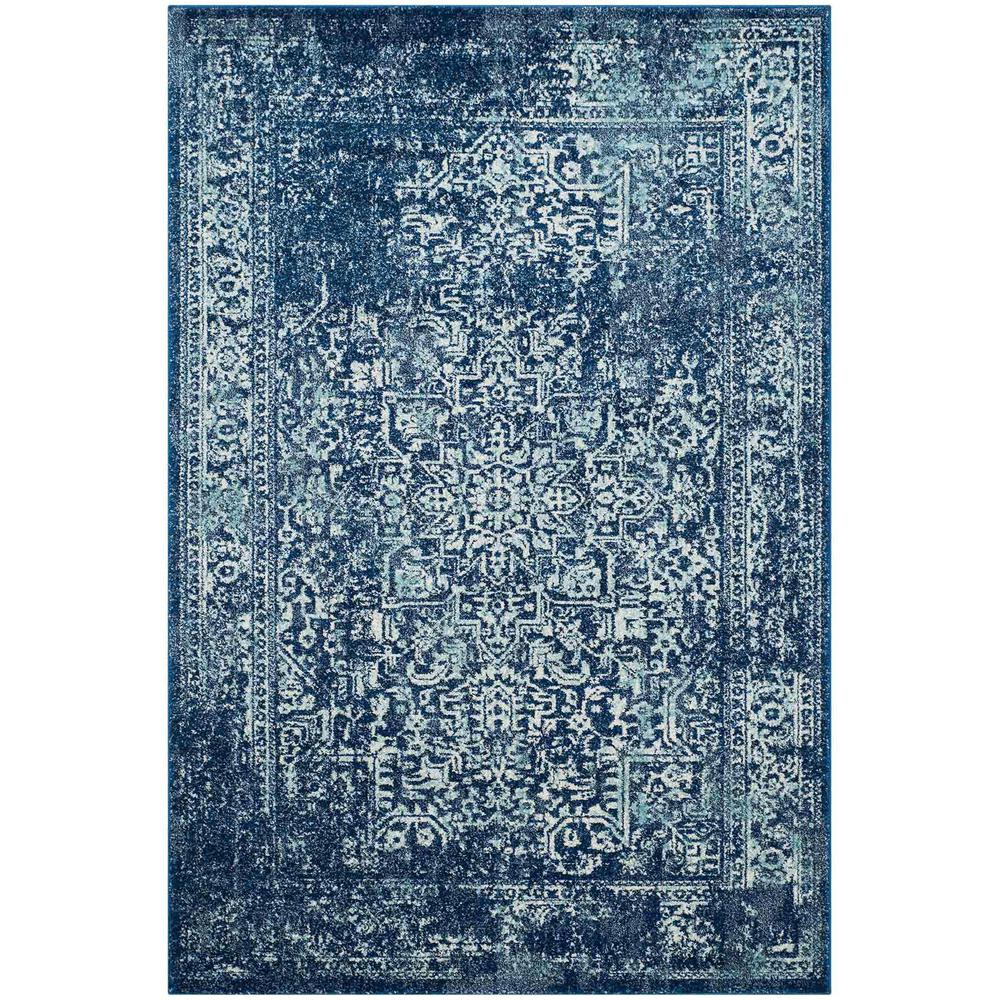 EVOKE, NAVY / IVORY, 4' X 6', Area Rug, EVK256A-4. The main picture.