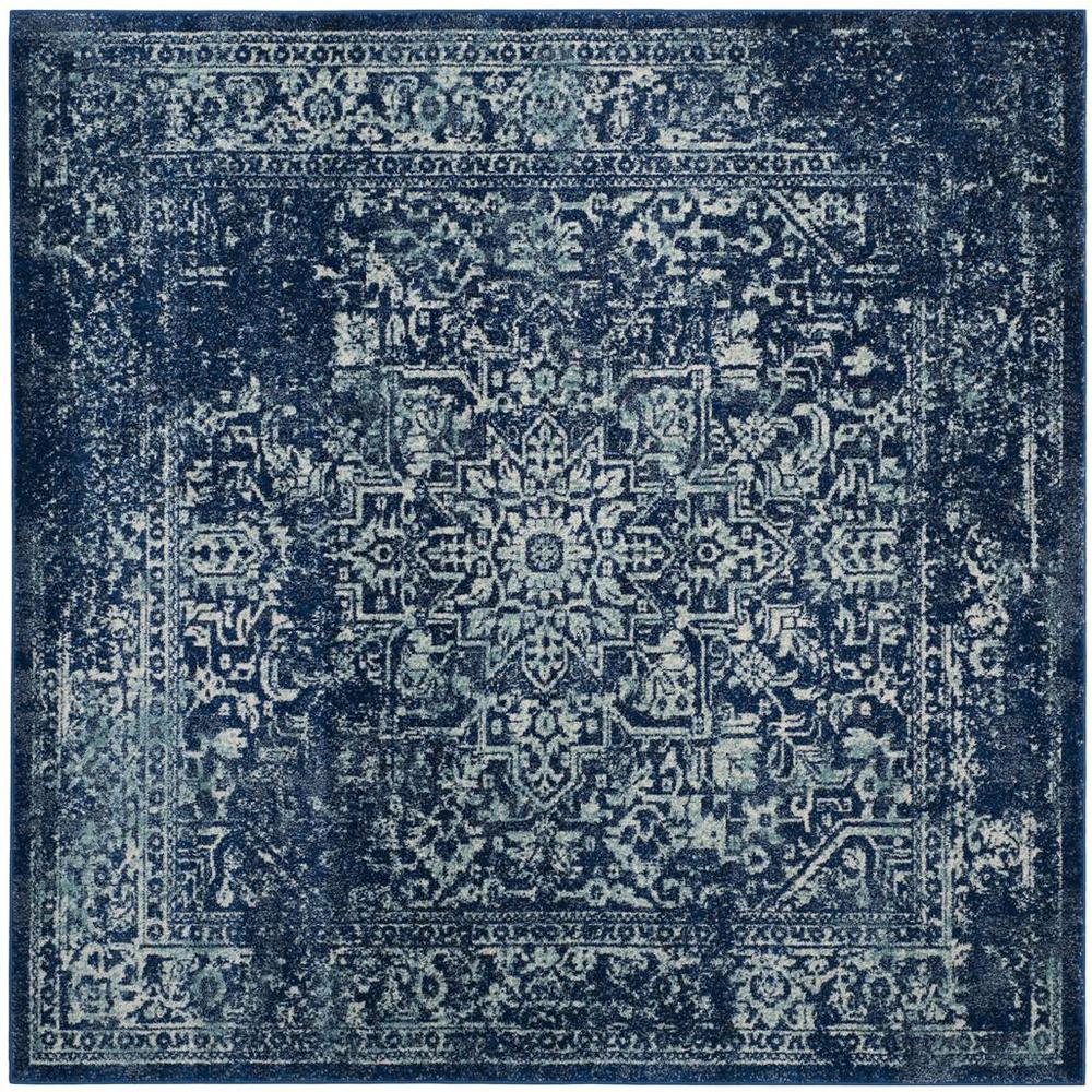 EVOKE, NAVY / IVORY, 5'-1" X 5'-1" Square, Area Rug, EVK256A-5SQ. Picture 1