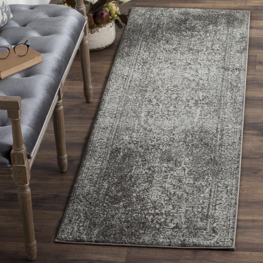 EVOKE, GREY / IVORY, 2'-2" X 13', Area Rug, EVK256D-213. The main picture.