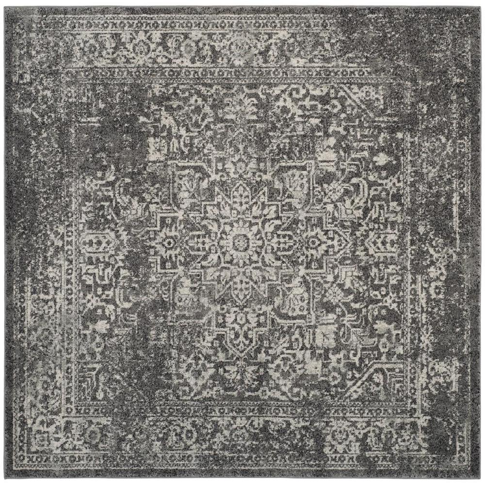 EVOKE, GREY / IVORY, 5'-1" X 5'-1" Square, Area Rug, EVK256D-5SQ. Picture 1