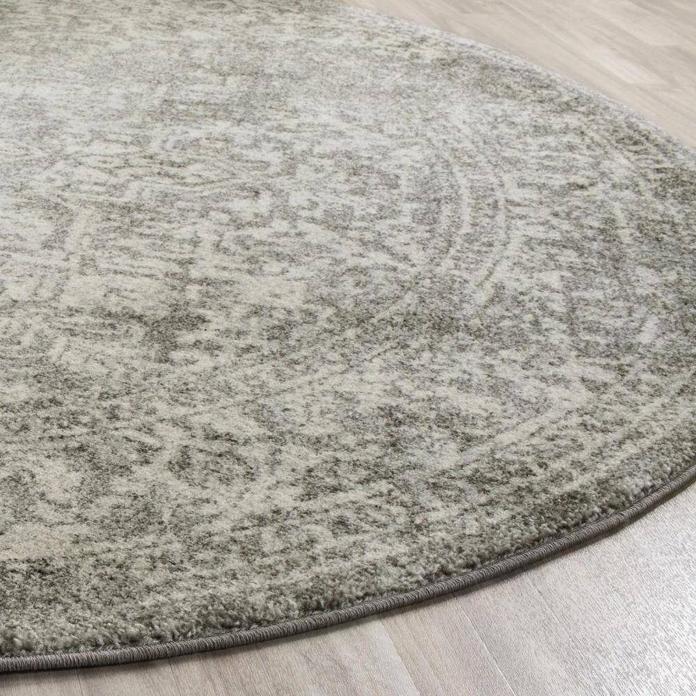 EVOKE, SILVER / IVORY, 5'-1" X 5'-1" Round, Area Rug, EVK256S-5R. The main picture.