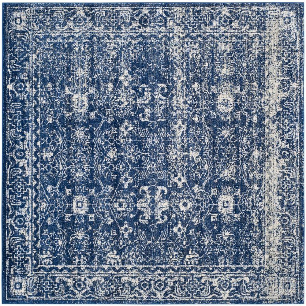 EVOKE, NAVY / IVORY, 6'-7" X 6'-7" Square, Area Rug, EVK270A-7SQ. Picture 1