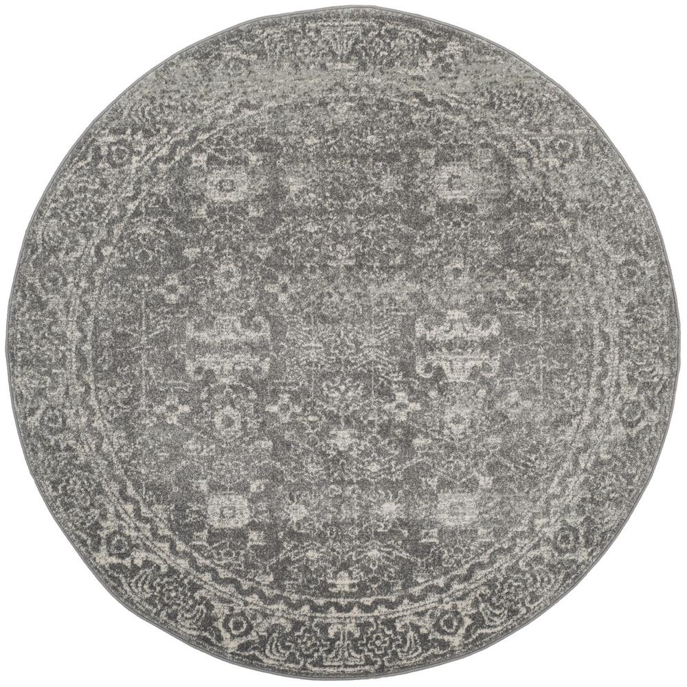 EVOKE, GREY / IVORY, 6'-7" X 6'-7" Round, Area Rug, EVK270S-7R. Picture 1