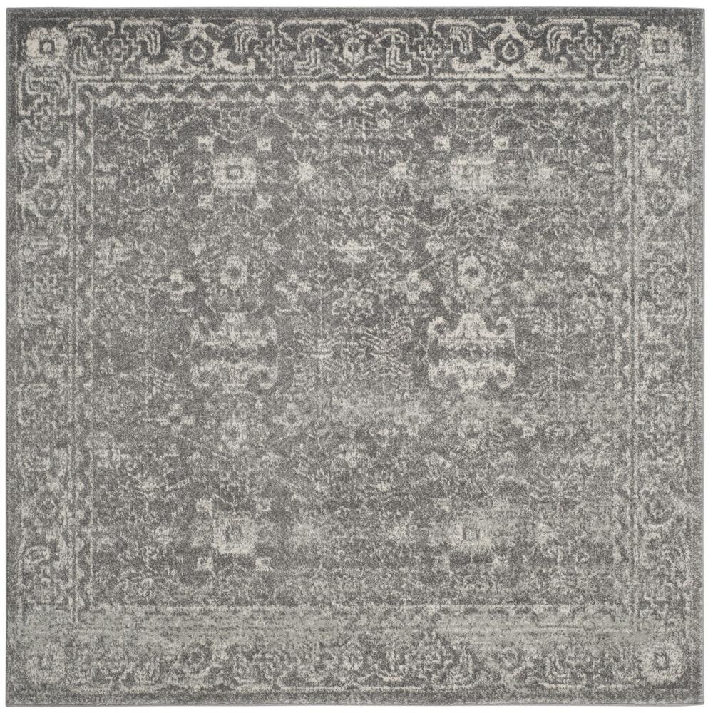 EVOKE, GREY / IVORY, 6'-7" X 6'-7" Square, Area Rug, EVK270S-7SQ. The main picture.