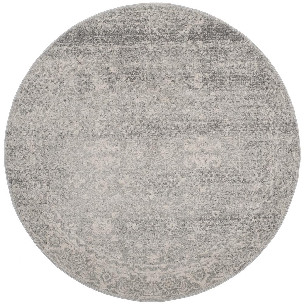 EVOKE, SILVER / IVORY, 5'-1" X 5'-1" Round, Area Rug, EVK270Z-5R. Picture 1