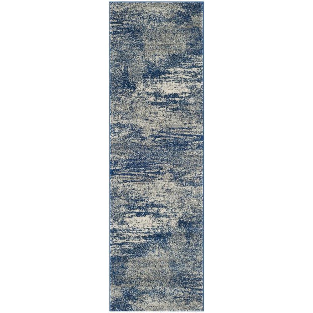 EVOKE, NAVY / IVORY, 2'-2" X 13', Area Rug, EVK272A-213. Picture 1