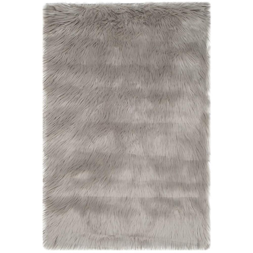 FAUX SHEEP SKIN, GREY, 3' X 5', Area Rug, FSS235D-3. Picture 1
