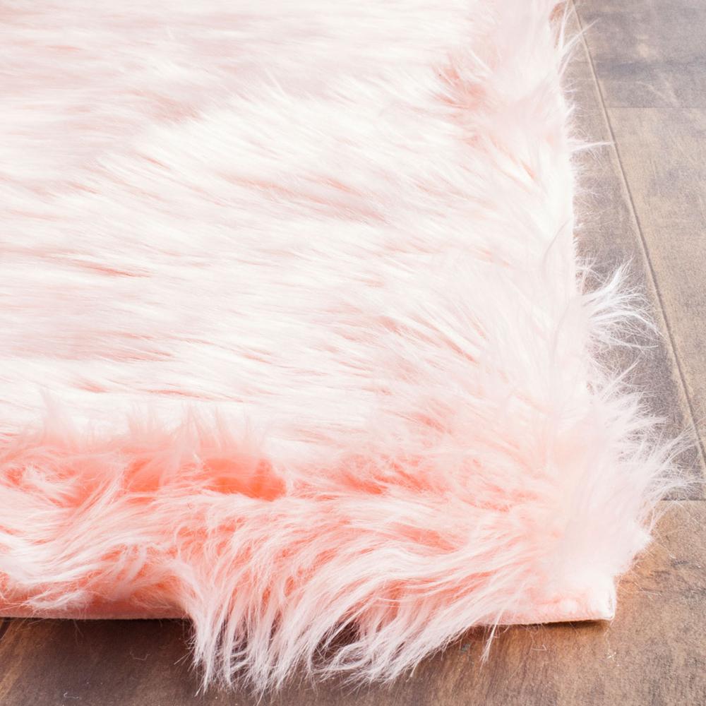 FAUX SHEEP SKIN, PINK, 2'-6" X 4', Area Rug. Picture 1