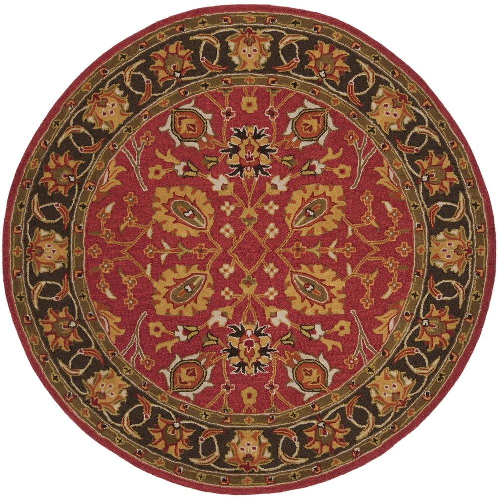 HERITAGE, RED / GOLD, 6' X 6' Round, Area Rug, HG745Q-6R. Picture 1