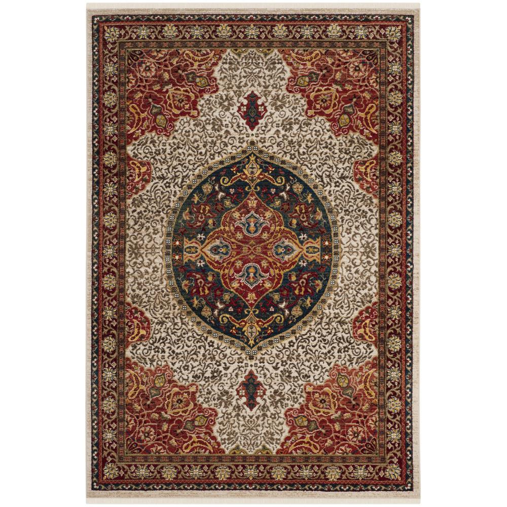 KASHAN, IVORY / RED, 3'-3" X 4'-10", Area Rug, KSN302D-3. Picture 1