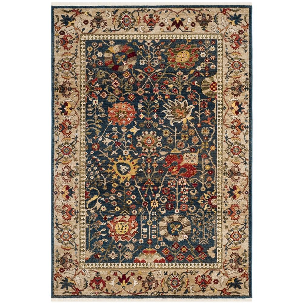 KASHAN, BLUE / TAN, 5'-1" X 7'-5", Area Rug. The main picture.