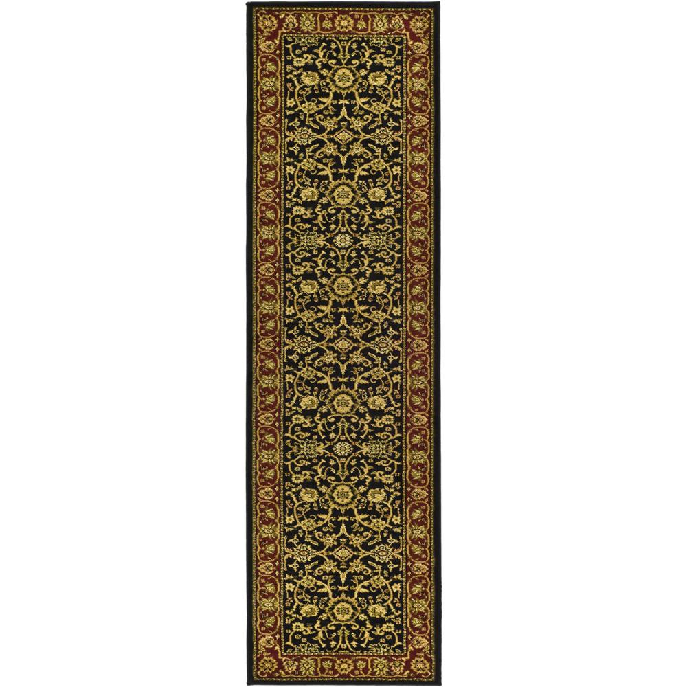 LYNDHURST, BLACK / RED, 2'-3" X 14', Area Rug. Picture 1