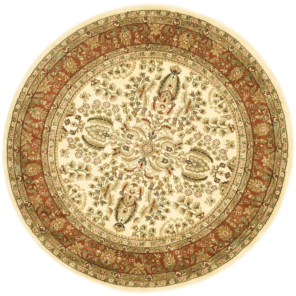 LYNDHURST, IVORY / RUST, 5'-3" X 5'-3" Round, Area Rug, LNH214R-5R. Picture 1